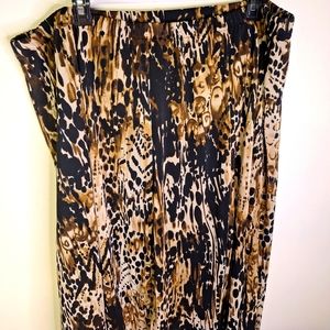 Cjbanks Animal Print Full Skirt W/ Elastic Waist Size 1 X
